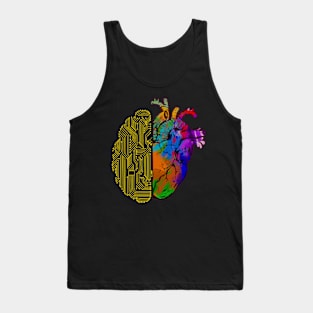 Half head half heart creative and logic Tank Top